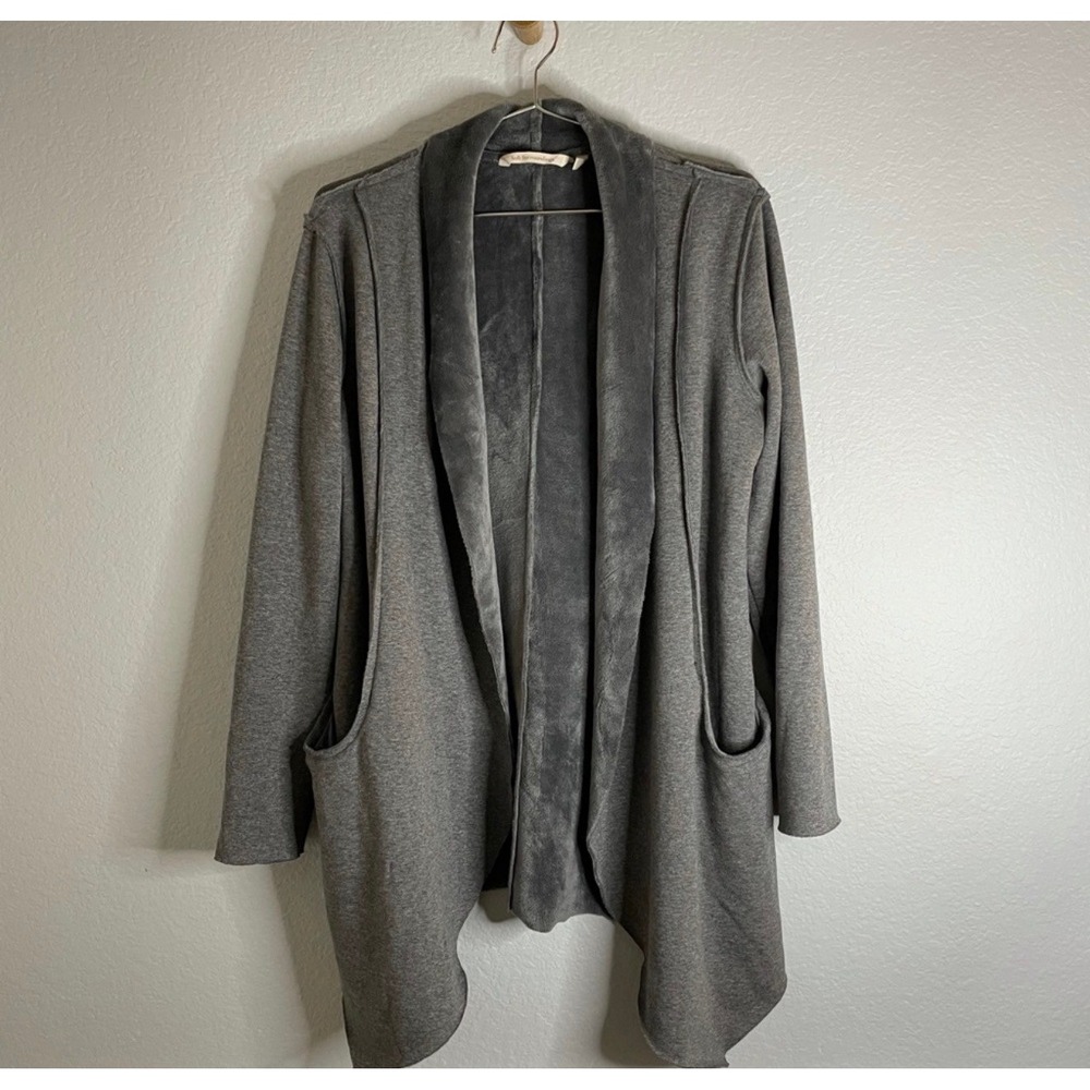 Soft Surroundings Gray Cozy Shawl Collar Cardigan Sweater Women's Small